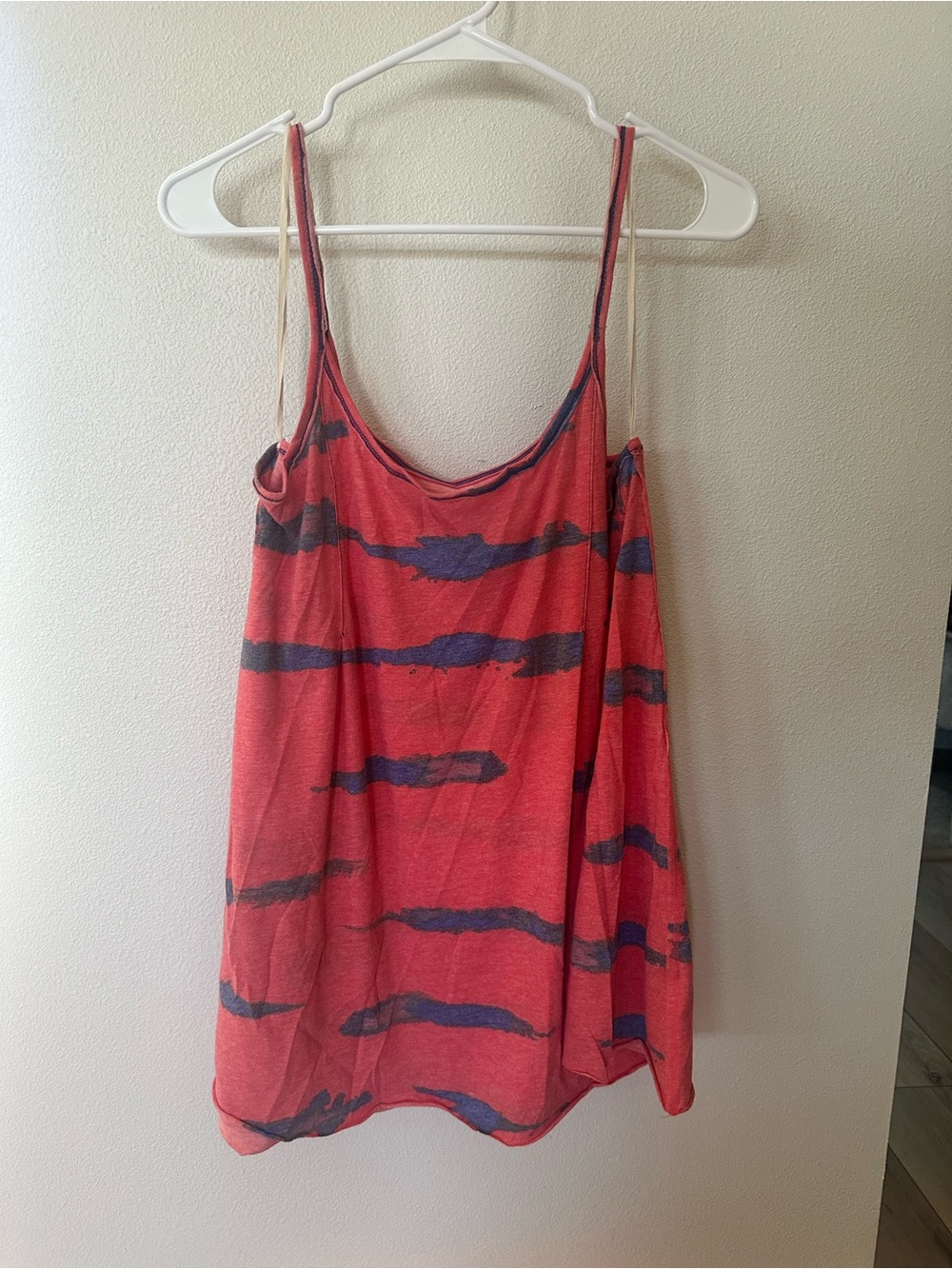 Free People Tiger Striped Swing Tank Top Pink  Women Size L
